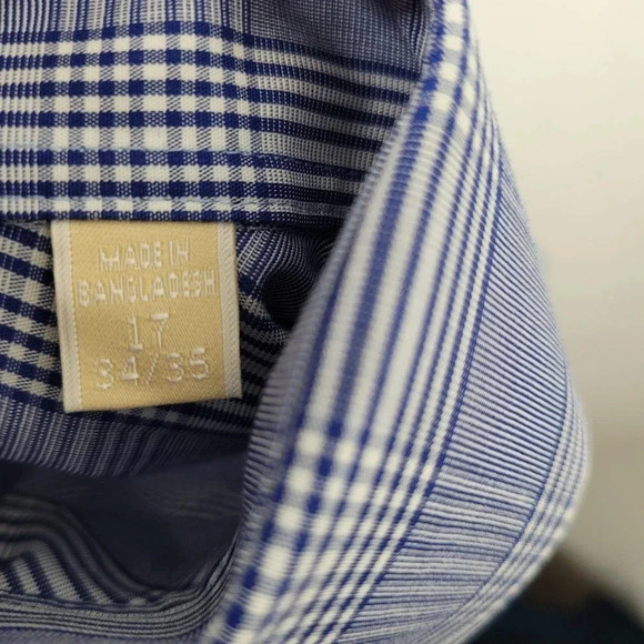 MICHAEL Michael Kors Men Button-Up Shirt 17 Multicolor Cotton Plaid Long Sleeve - Picture 5 of 6